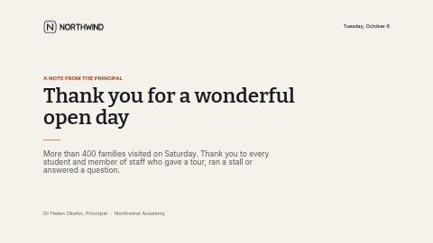 Announcement — minimal template preview