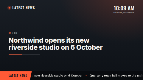 News ticker template preview