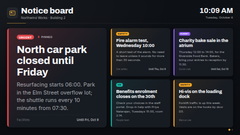 Notice board template preview