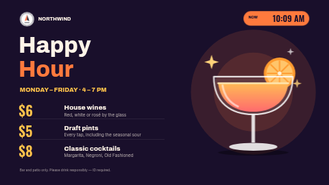 Happy hour promo template preview